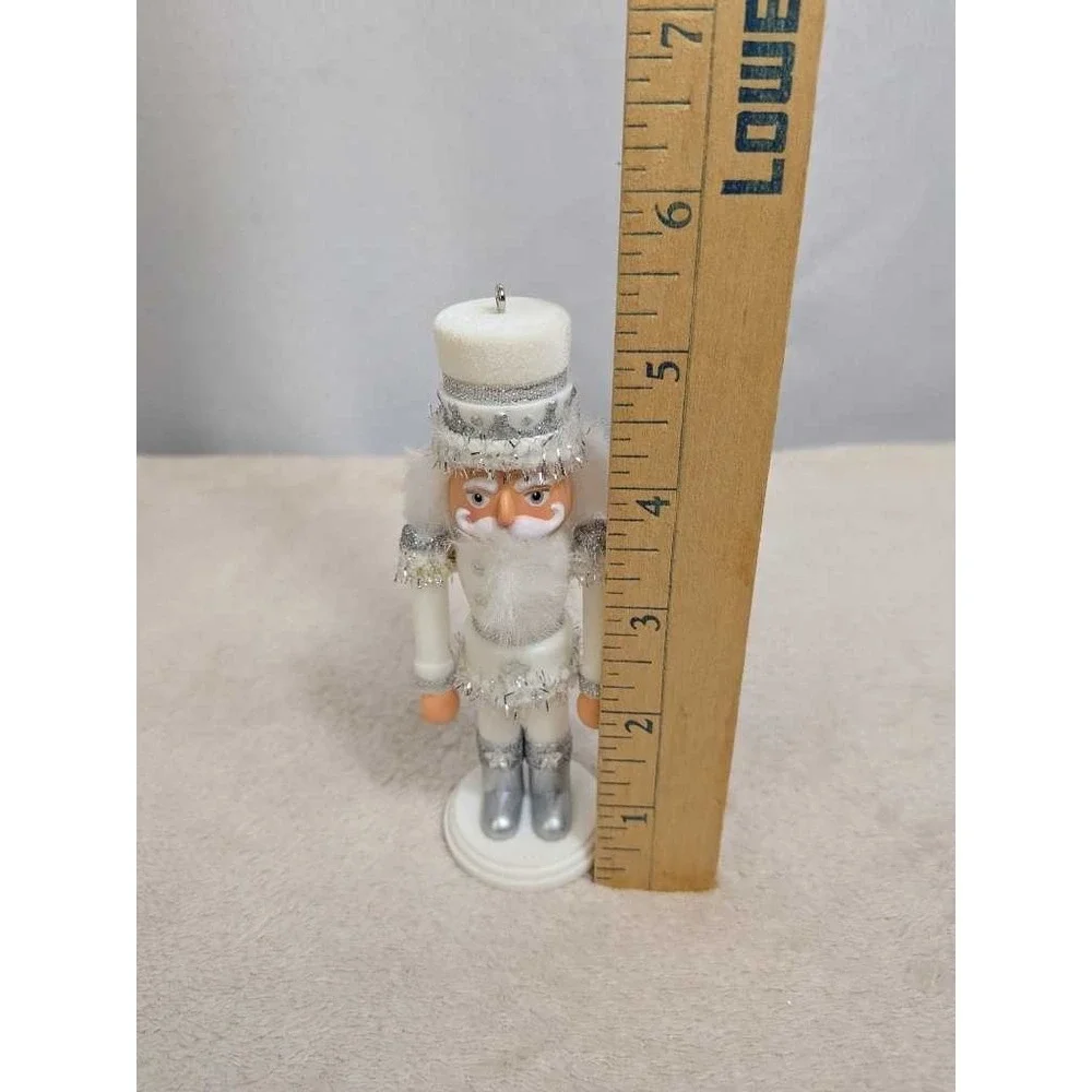 Hallmark‎ Keepsake Notable Nutcracker Ornament 2012 Silver White Christmas Decor